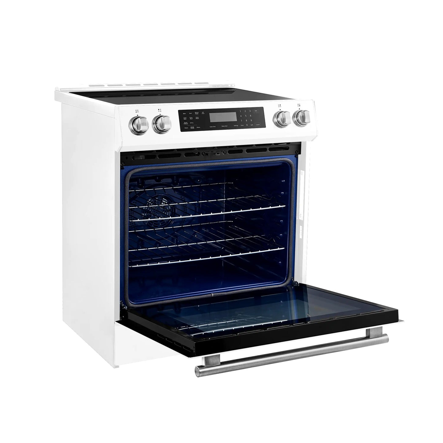 Forno 5-Piece Appliance Package - 30-Inch Induction Range, Under Cabinet Range Hood, Refrigerator, Dishwasher, and  Microwave Drawer in White with Stainless Steel Trim - APR5-905-30WHT