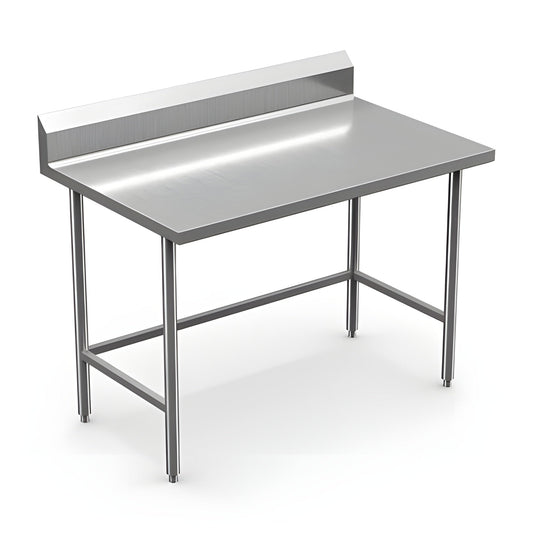 Winholt 30" x 48" All Welded Stainless Steel Knock-Down Table with Backsplash and Undershelf - DTSBB-3048-HKD