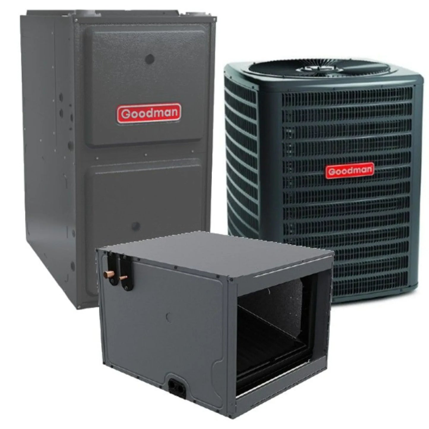 Goodman - 2.5 Ton/80,000 BTU 96% AFUE Gas Furnace and Air Conditioner System - Horizontal - 13.4 SEER2 - R32 - CHPTA3630C3