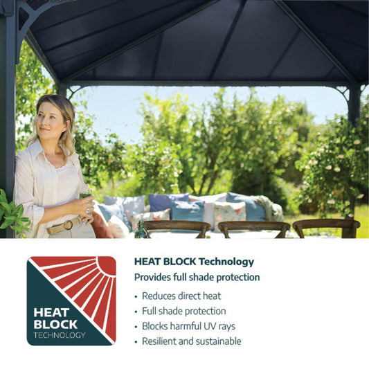 Palram - Canopia | Tucson 4300 12x14 Ft Gazebo - Gray - HG9161