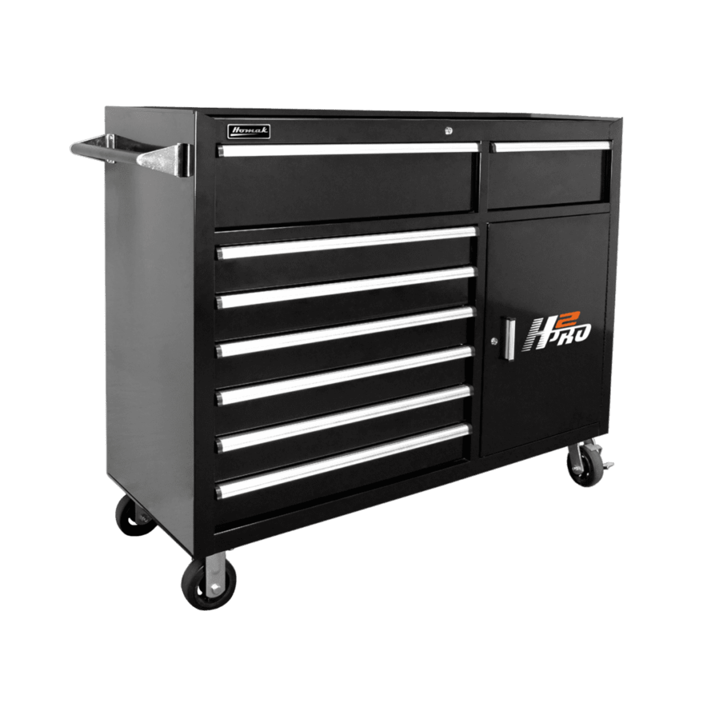 Homak  56" H2Pro 8 Drawer with 2 Drawer Comp Roller Cabinet - BK04056082