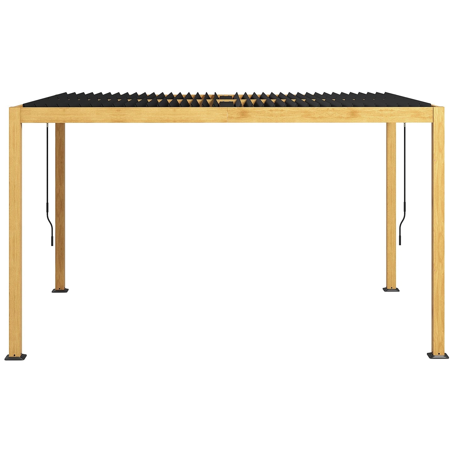 Outsunny 10' x 13' Aluminum Louvered Pergola with Adjustable Roof, Hardtop Gazebo for Outdoor Spaces, Gray - 84C-454V01ND