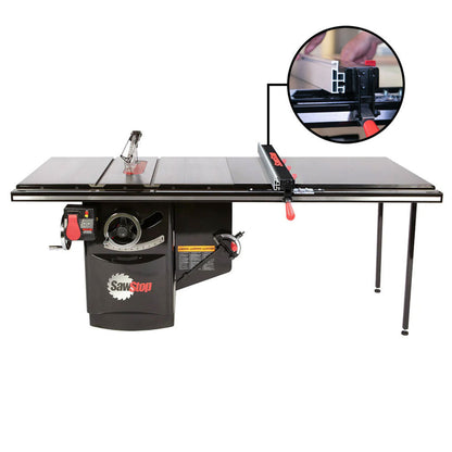 SawStop 5HP, 3ph, 480v Industrial Cabinet Saw w/36" T-Glide Advance Fence, Rails & Extension Table - ICS53480-ATGI36