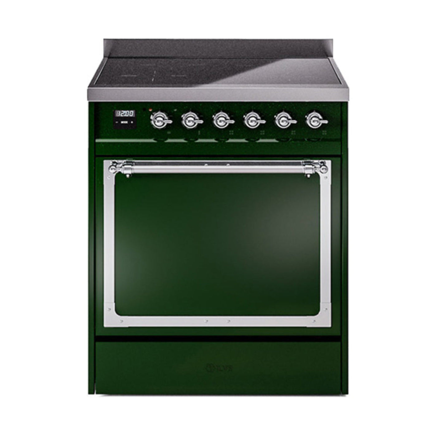 GREE ILVE 30 Inch Nostalgie II Noblesse Freestanding Induction Range with 4 Elements, Solid Door with Chrome Trim - UNI304QNMPBKC