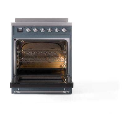 GREE ILVE 30 Inch Nostalgie II Noblesse Freestanding Induction Range with 4 Elements, Solid Door with Chrome Trim - UNI304QNMPBKC