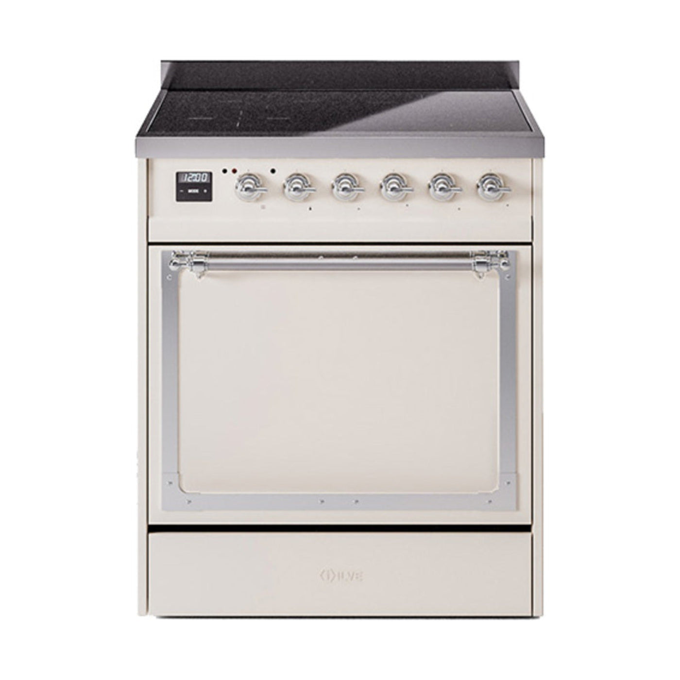 GREE ILVE 30 Inch Nostalgie II Noblesse Freestanding Induction Range with 4 Elements, Solid Door with Chrome Trim - UNI304QNMPBKC