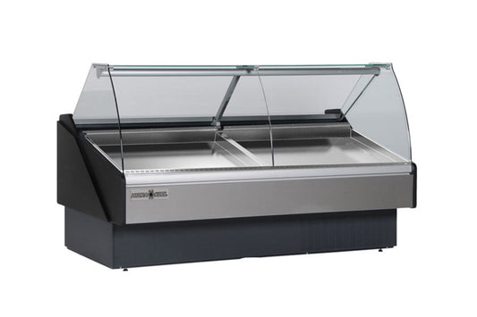 Hydra-Kool  | 60" Wide Self Contained Curved Glass Seafood Display Case - KFM-SC-60-S