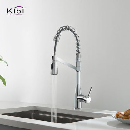 Kibi Largo Single Handle Pull Down Kitchen Faucet in Chrome Finish - KKF2006CH