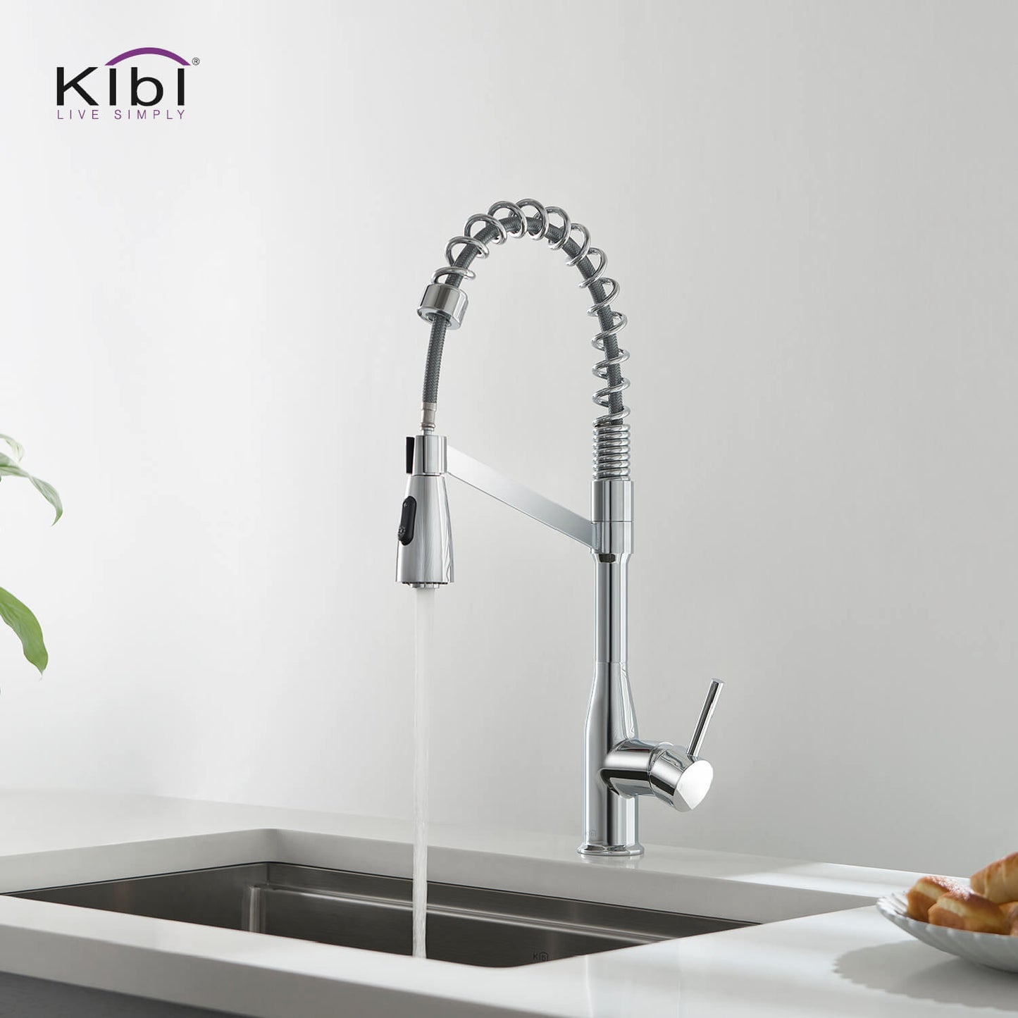 Kibi Largo Single Handle Pull Down Kitchen Faucet in Chrome Finish - KKF2006CH