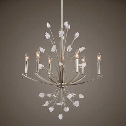 Uttermost Juliette 6 Light Silver Chandelier 21345