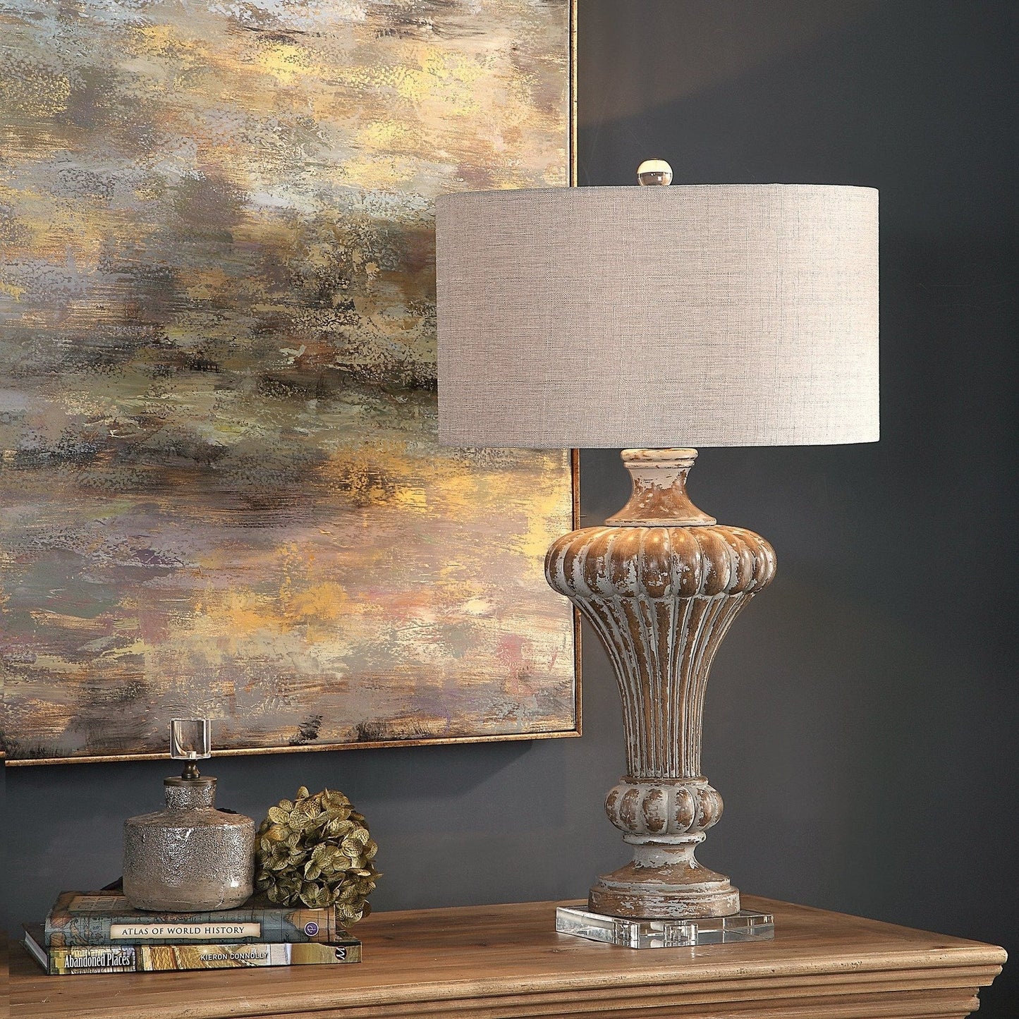 Uttermost Treneece Aged Pecan Lamp 27863