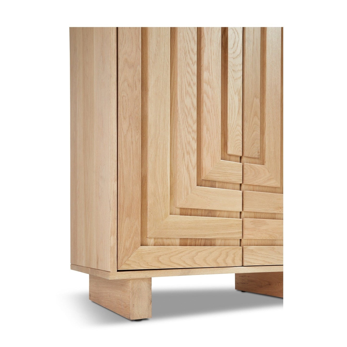 Union Home Array Large Oak Wood Cabinet In Natural Oil Finish  - LVR00618