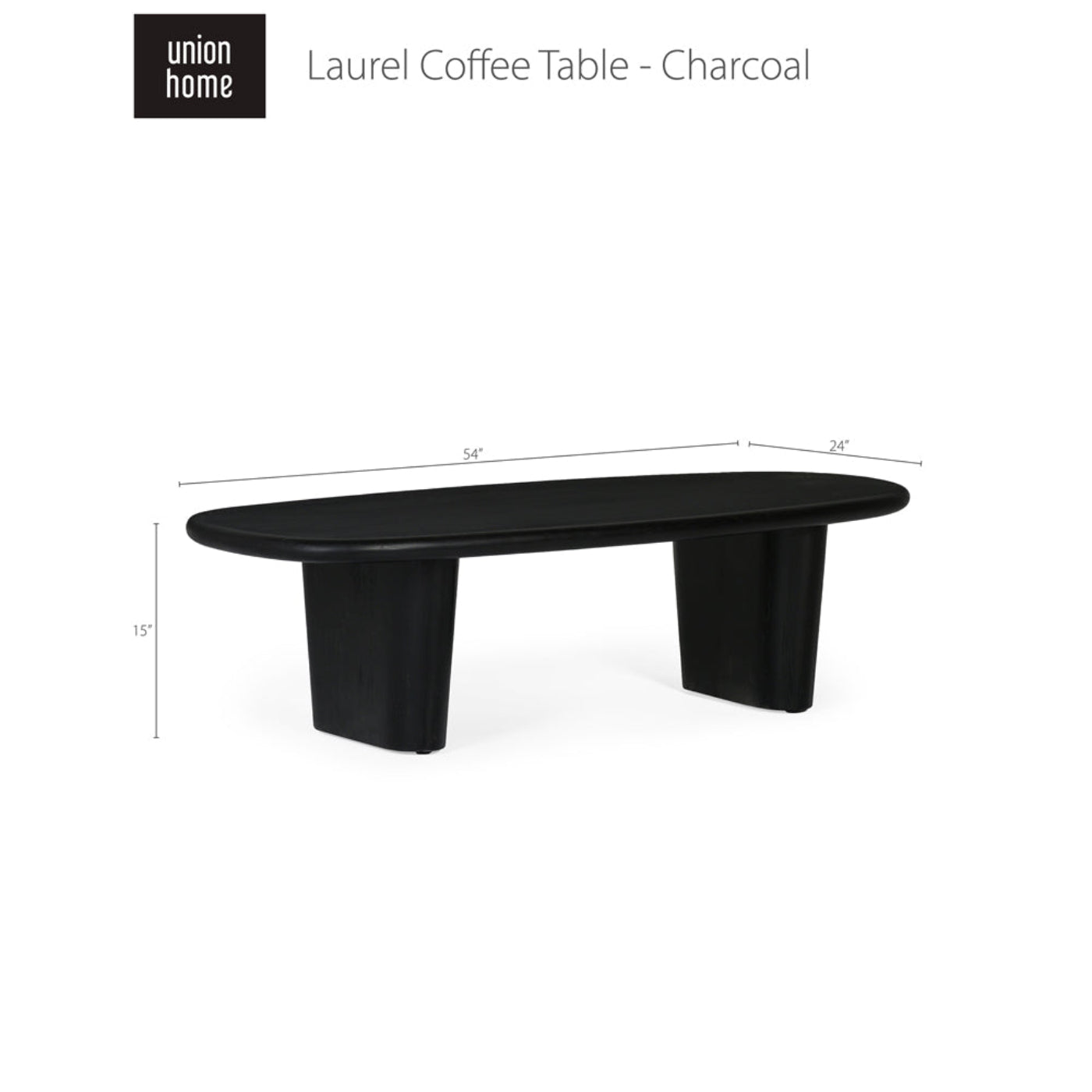 Union Home Laurel Coffee Table - Charcoal -  LVR00294