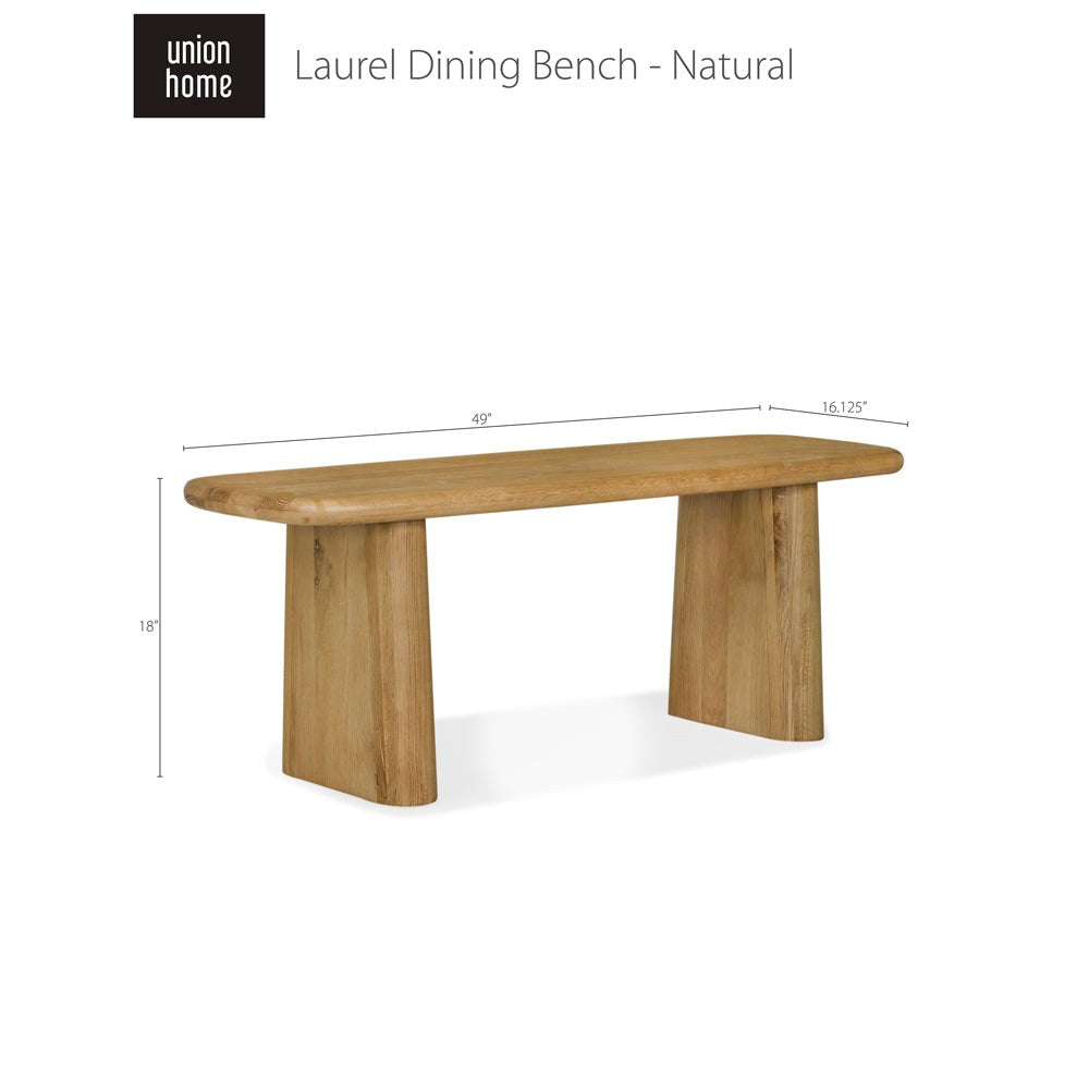 Union Home Laurel Dining Bench - Natural DIN00164