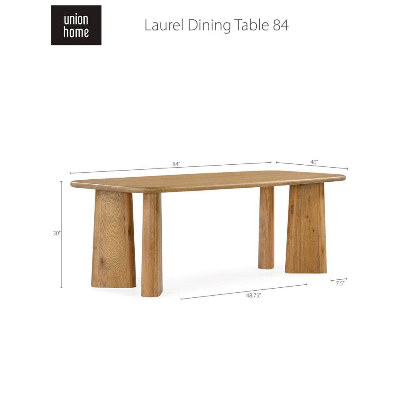 Union Home Laurel Dining Table 84" -  DIN00108