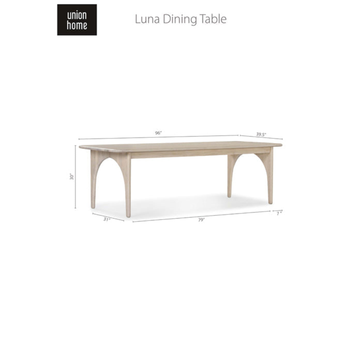 Union Home Luna Dining Table  - DIN00277