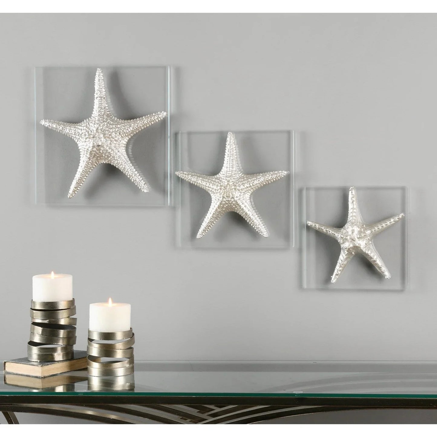 Uttermost Silver Starfish Wall Art, S/3 01129