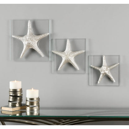 Uttermost Silver Starfish Wall Art, S/3 01129