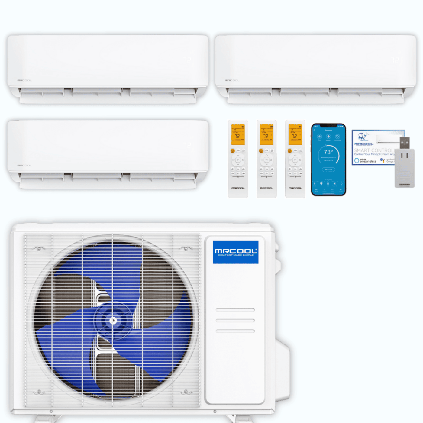 MRCOOL DIY 5th Gen 3-Zone 36,000 BTU Ductless Mini Split Air Conditioner & Heat Pump (9K+9K+18K),  - DIY3-B-36HP