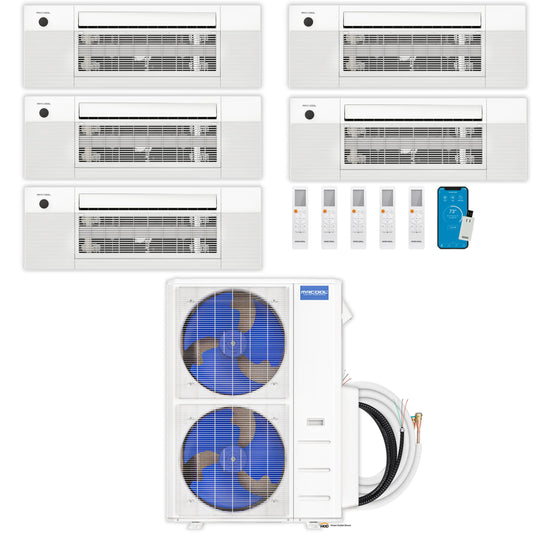 MRCOOL DIY 5th Gen Mini Split - 5-Zone 55,000 BTU Ductless Air Conditioner and Heat Pump Condenser with 12K + 12K + 12K + 12K + 6K Ceiling Cassette Air Handlers