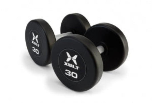 Johnson Health Tech XULT Urethane Hex Dumbbells - XULT Urethane Hex Dumbbell Pair, Black, 45 lb. - XT-045URE-HEX