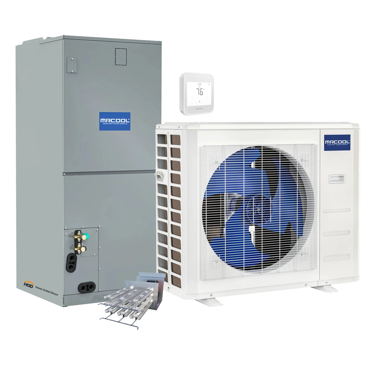 MRCOOL VersaPro 2nd Gen Central Split System with 36K BTU, 3 Ton, 16.1 SEER2, Heat Pump Condenser and Ducted Air Handler with 5kW Heat Kit   - MVP36HP2A00OH05