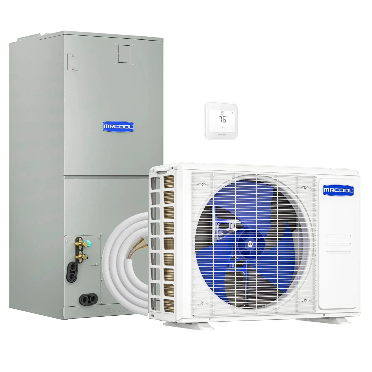 MRCOOL VersaPro 2nd Gen Central Split System with 60K BTU, 5 Ton, 15.2 SEER2, Heat Pump Condenser and Ducted Air Handler with 25 Ft. R-454B No-Vac Lineset  - MVP-60-HP-230A25