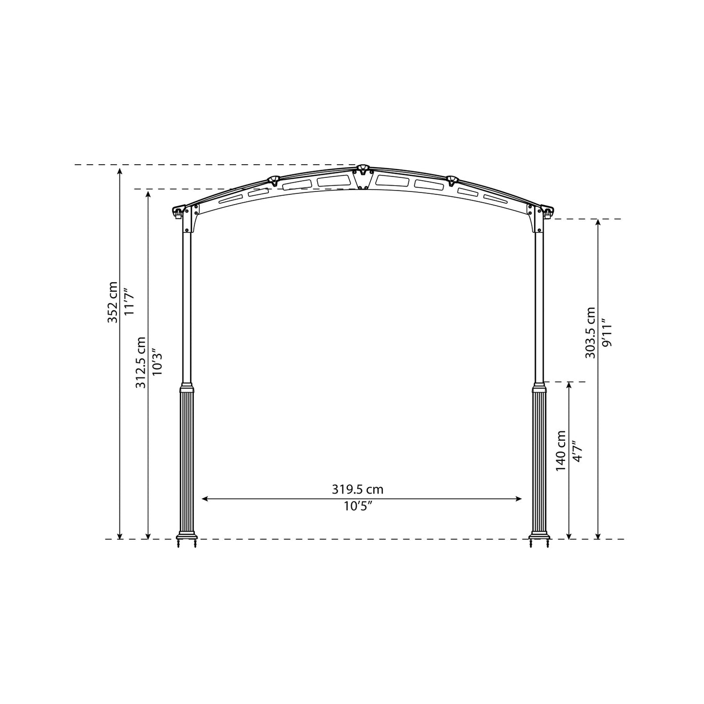 Palram - Canopia | Arcadia Alpine RV Carport 12x14x11.5 ft - HG9131