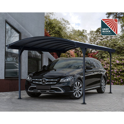 Palram - Canopia | 10x16 ft Vitoria 5000 Polycarbonate Carport  - Gray/Gray - HG9130