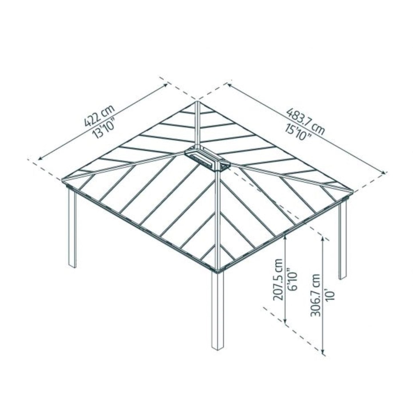 Palram - Canopia | Colorado Carport Kit - Grey Structure - HG9137