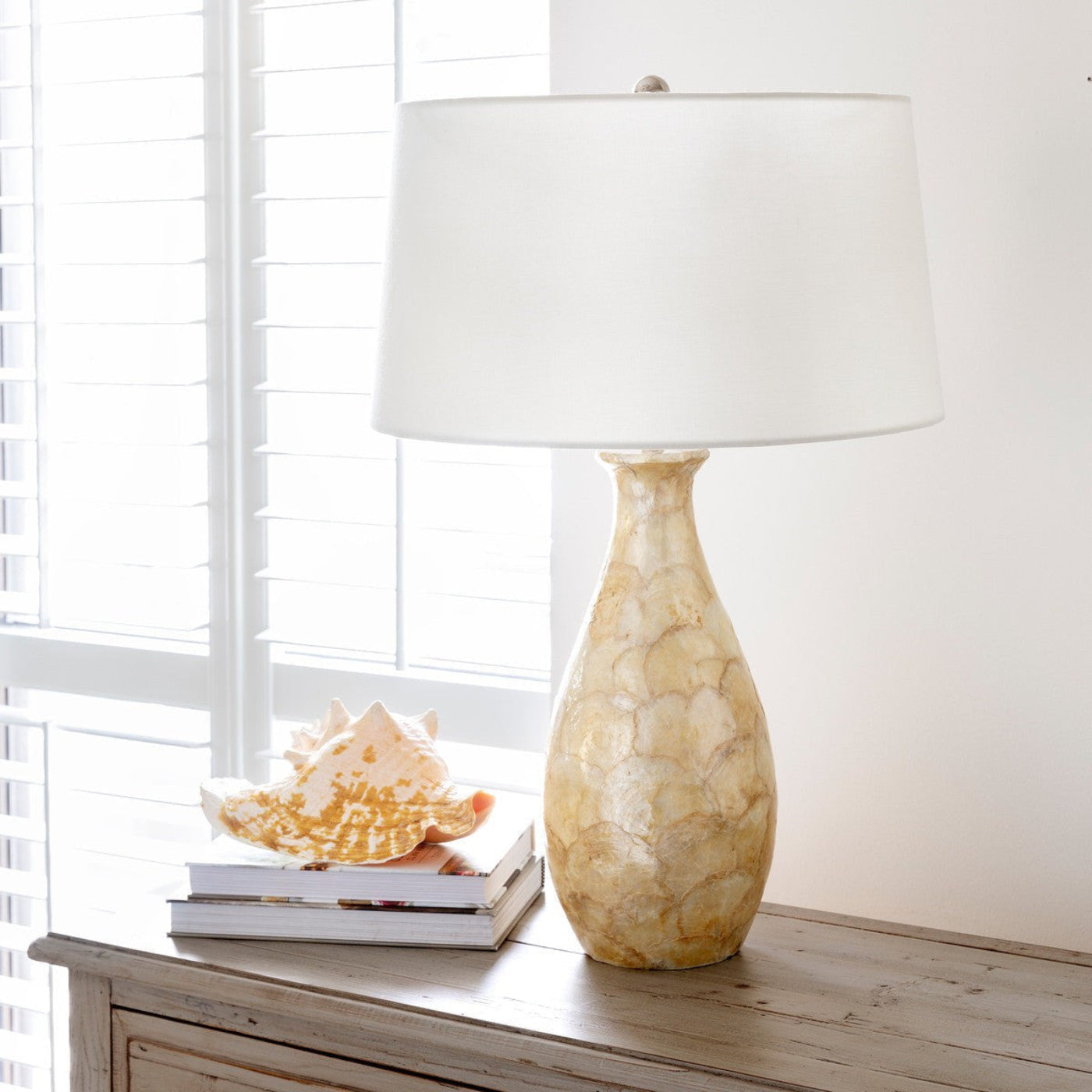 Park Hill Collection Pearl Capiz Table Lamp - ELT10023
