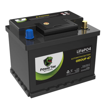PowerTex 2023 Volkswagen Atlas V6 3.6LReplacement Car Battery BCI Group 47 Lithium LiFePO4 Automotive Powertex Battery - PTLG47-0103