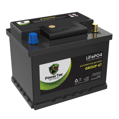 PowerTex 2017 Mercedes-Benz AMG GT Car Battery BCI Group 47 H5 Lithium LiFePO4 Replacement Automotive Battery - PTLG47-421