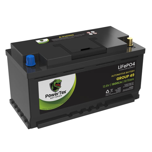 PowerTex 2017 Aston Martin DB11 Car Batteries BCI Group 49 / H8 Lithium LiFePO4 Automotive Battery - PTLG49-4