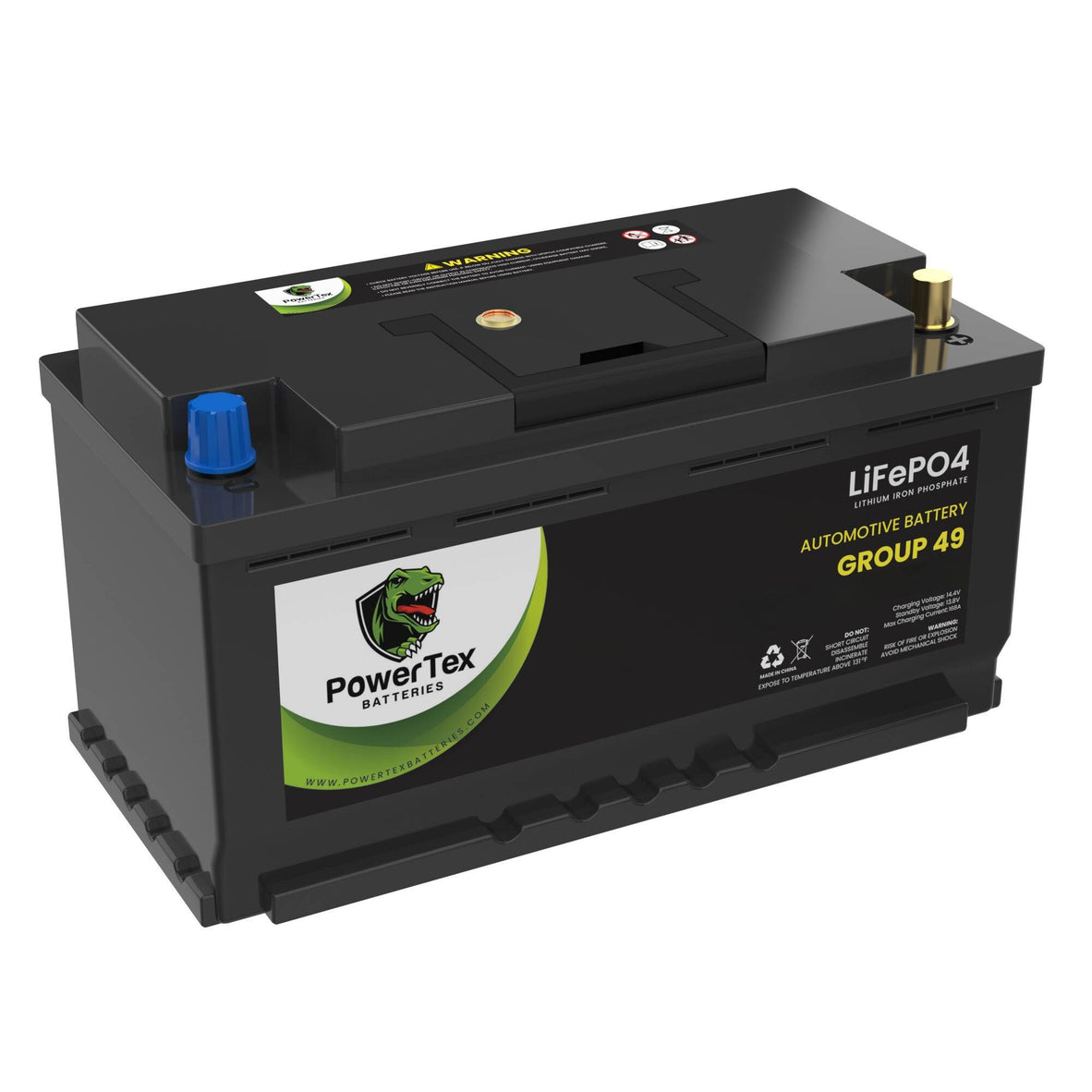 PowerTex 2022 Alfa Romeo Stelvio L4 2.0LReplacement Car Battery BCI Group 49 Lithium LiFePO4 Automotive Powertex Battery - PTLG49-0193