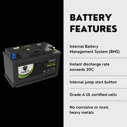 PowerTex 2011 Audi A5 Car Battery BCI Group 94R / H7 Lithium LiFePO4 Automotive Battery - PTLG94R-217
