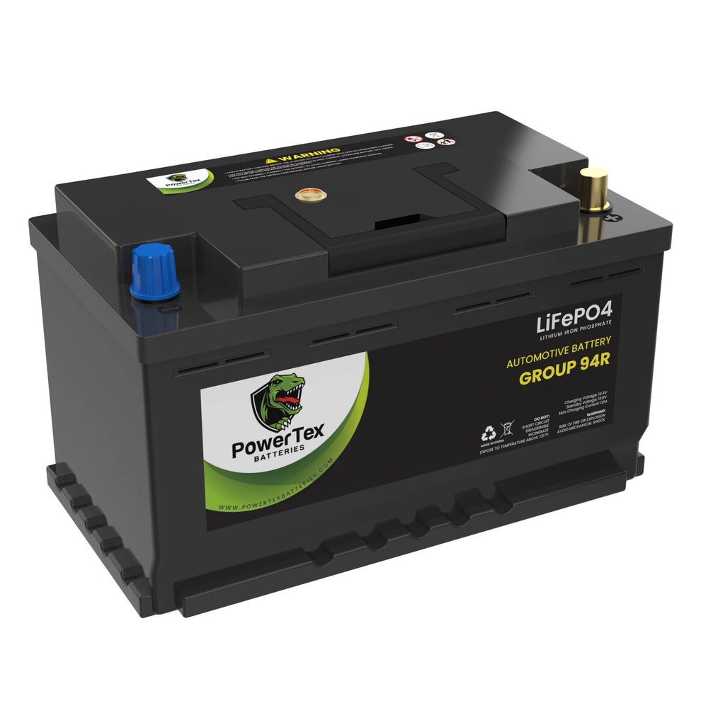 PowerTex 2023 Audi A5 L4 2.0L Replacement Car Battery BCI Group 94R Lithium LiFePO4 Automotive Powertex Battery - PTLG94R-038