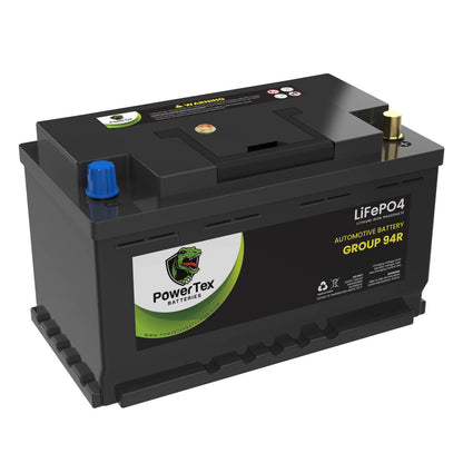 PowerTex 2023 Audi TTS L4 2.0L Replacement Car Battery BCI Group 94R Lithium LiFePO4 Automotive Powertex Battery - PTLG94R-055