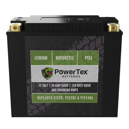 PowerTex Batteries YTX20H-BS LiFePO4 Lithium Iron Phosphate Motorcycle Battery