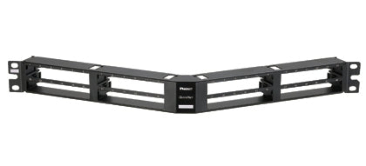Panduit QN Patch Panel, Angled, 48 Port, 1 RU - QAPP48HDBL