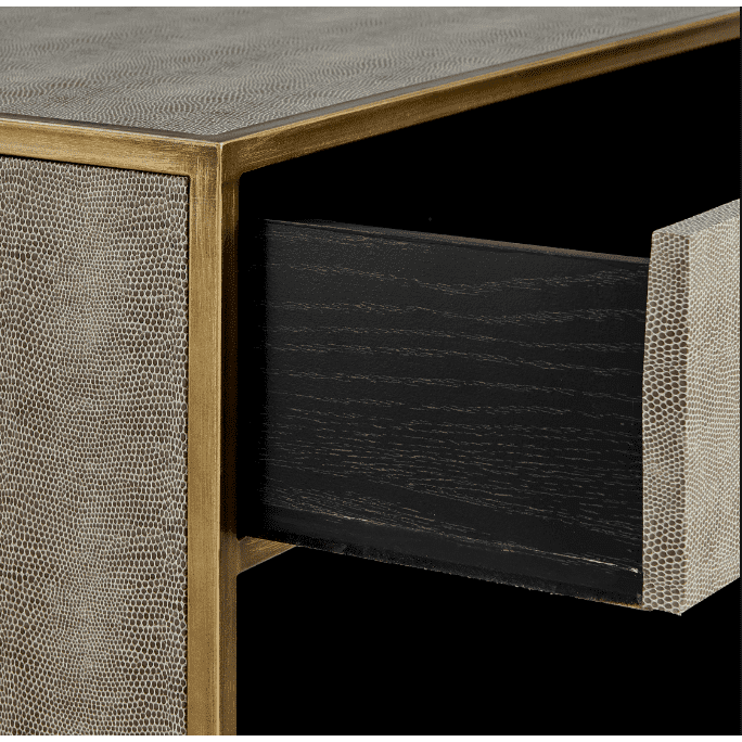 New Pacific Direct Arista Faux Shagreen Side/ End Table  - 1600088