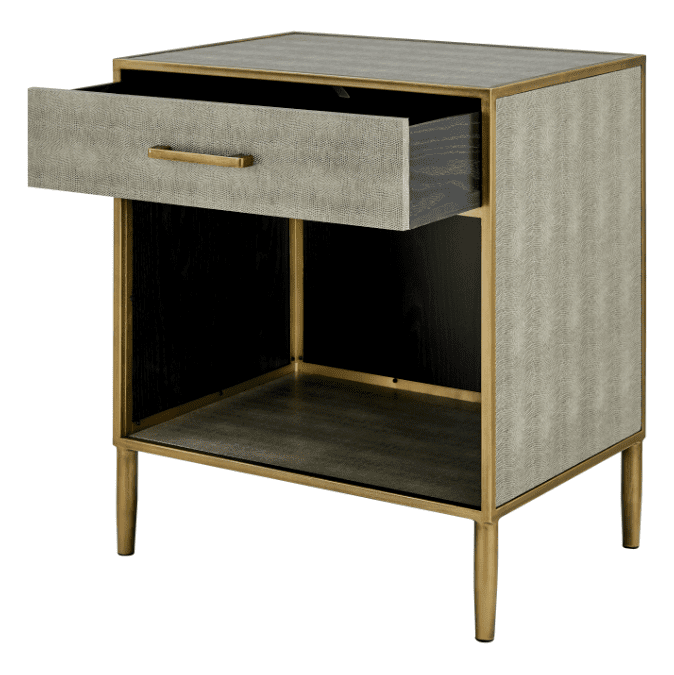 New Pacific Direct Arista Faux Shagreen Side/ End Table  - 1600088