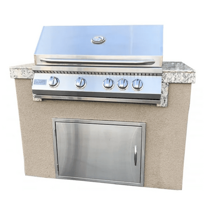 Kokomo The Cayman 5' BBQ Island with 4 Burner Built In BBQ Grill - CAYMEN-LP