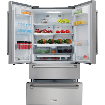 Thor Kitchen Appliance Package - 48 in. Gas Range, Range Hood, Dishwasher, Refrigerator - AP-LRG4807U-3