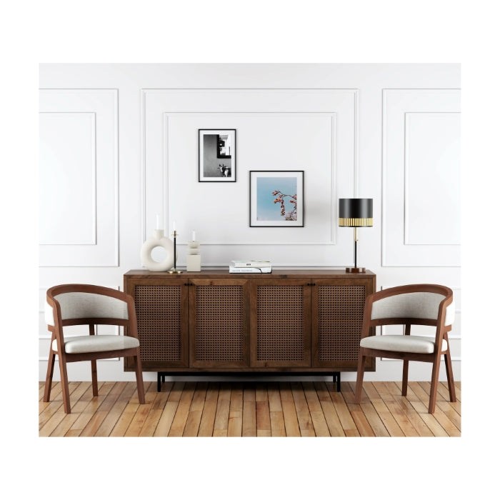 Union Home Mod Sideboard Rattan In Porto Dark Finish  - LVR00251