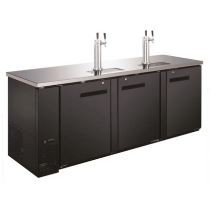 Adcraft USBD-9028/2 U-Star 90" Wide Beer Dispenser with Two Double Tap Towers - USBD-9028/2