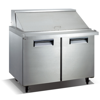 Adcraft USSL-2D U-STAR Refrigerated Two Section Salad/Sandwich Prep Table - ACUSSL2D