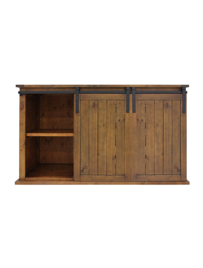 Vinotemp Rustic Wine Credenza with Sliding Doors - B Stock - VT-RUSTICRED3D