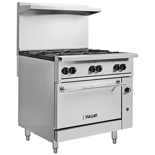 Vulcan 36S-6BP Endurance 6 Burner 36" Liquid Propane Gas Range with Standard Oven Base - 215,000 BTU
