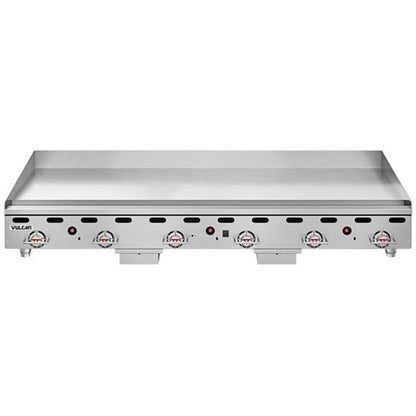 Vulcan MSA72-102 72" Countertop Liquid Propane Gas Griddle with Snap-Action Thermostatic Controls - 162,000 BTU - MSA72-102